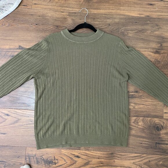 Soft Olive Green Crew-Neck Sweater - Picture 1 of 7